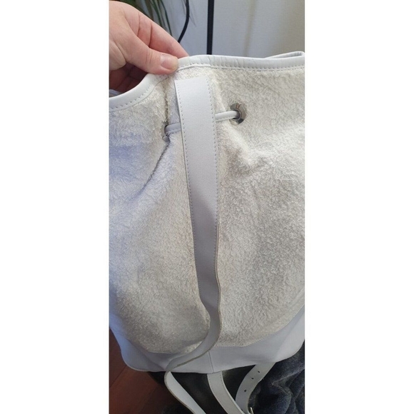 Ralph Lauren One Shoulder Backpack white leather and cotoCasual Unisex Pre-owned - Picture 6 of 14